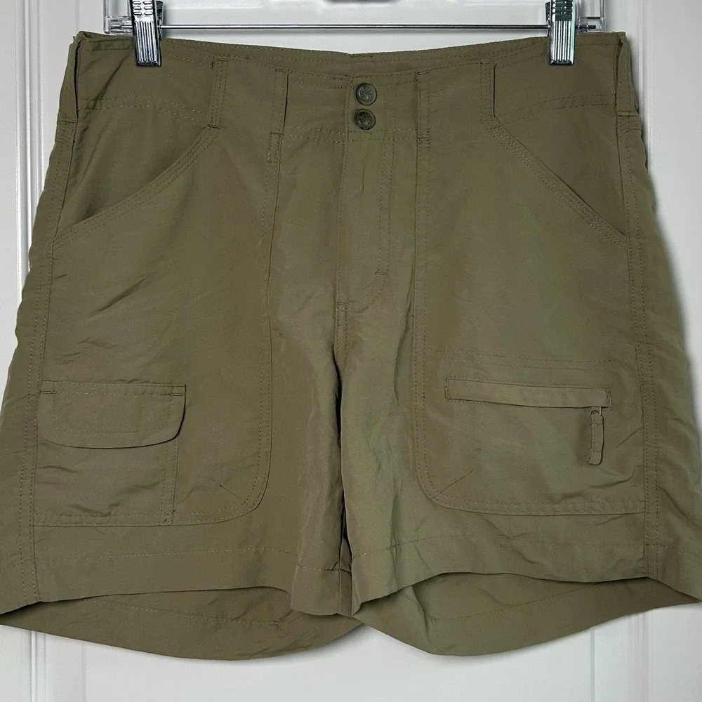World Wide Sportsman Olive Nylon Cargo Hiking Shorts Gorpcore Granola Girl Style - Picture 1 of 2